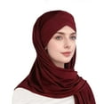 thumbnail image 2 of LILIYA Hijab for Women, Muslim Long Turban Undercap Set, Instant Scarf, Prayer Clothes For Girls, Abaya, Solid Lightweight Long Adjustable Stretch Elastic Shawl, 2 of 3
