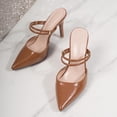 thumbnail image 4 of CQONEPT Pointed Toe Ankle Strap Slingback Heels for Womens Stiletto Closed Toe Pumps Women Dress Party Mules Sandals Brown 43, 4 of 6