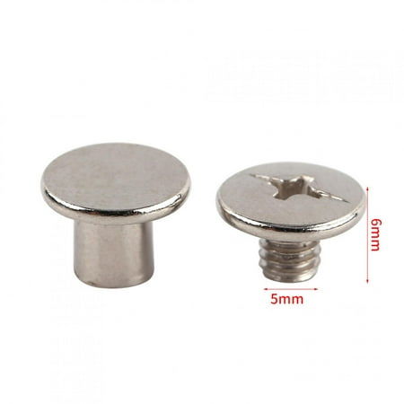 

Mgaxyff Rivets 100PCS Nickel Binding Chicago Screws Nail Rivets Photo Album Leather Craft M5x6mm