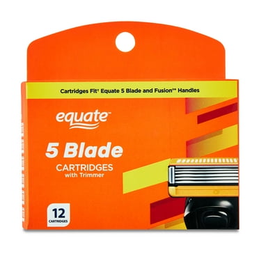 Equate Men's 5-Blade Cartridge Refills with Trimmer for Equate 5-Blade and Fusion Handles, 12 Count