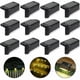 thumbnail image 1 of Luz solar impermeable para valla, luz solar para cubierta, lámpara de escalera, luces solares LED IP65 para jardín para vallas de escaleras de patio (luz cálida, negra, 12 unidades), 1 of 5