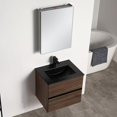 thumbnail image 3 of Blossom Annecy 24" Floating Vanity | Dark Walnut | Matte Black Ceramic Sink | Wall Mounted Cabinet with Storage, 3 of 7