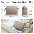 thumbnail image 5 of BAGSMART Double Layer Makeup Bag Wide-open Cosmetic Pouch Organizer Travel Toiletry Bag Essentials Accessories for Women Girls, Quilted Camel, 5 of 7