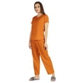 thumbnail image 3 of Inkmeso Womens 2Pcs Solid Nightwear Set Short Sleeves Top & Pajama Sets Soft Cotton Loungewear, 3 of 7