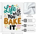 thumbnail image 3 of 2 Pcs Funny Kitchen Towels,Life Is What You Bake It Microfiber Dish Towels,Kitchen Tea Towels,Kitchen Towel Set (18" X 26"), 3 of 3