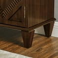 thumbnail image 5 of S-HOME 33.6" Geometric Accent Wooden Sideboard Buffet Cabinet in Walnut Color Ideal for Entryway or Dining Room, 5 of 11