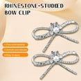 thumbnail image 3 of IBASETOY 2pcs Silver Bow Clips for Shoes Elegant Rhinestone Embellishments for Everyday Wear, 3 of 6