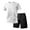 White, variant on Zimjoy Men's 2 Pieces Athletic Set Breathable Mesh Short Sleeve T-Shirt & Shorts Lightweight Workout Gym Clothes for Running Dark Gray L