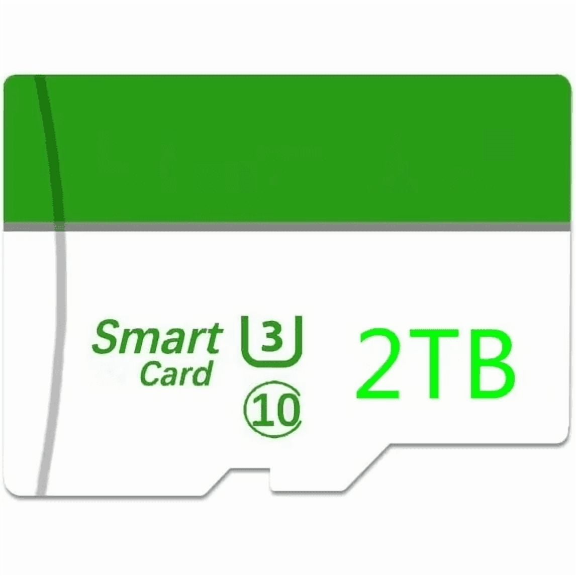 New Memory Card 2T Universal Memory Micro SD Card, Suitable For Most Mobile Phones, Cameras, And Other Devices,Bluewith Adapter 2-pack