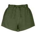 thumbnail image 4 of Lenpel Linen Shorts for Women Comfy Elastic High Waisted Drawstring Boxer Casual Shorts Trendy Summer Shorts, 4 of 6
