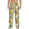 thumbnail image 2 of Lsque Yellow Tulips Print Men's Pajama Pants, Lounge Pant - Comfortable Home Wear,Elastic Waistband, Stylish Design-Medium, 2 of 9