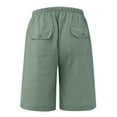 thumbnail image 5 of Kagetolytai Pants for Men Men's Fashion Casual Cotton Hemp Drawstring Solid Color Beach Shorts Pants Cargo Pants for Men Green 2XL, 5 of 5