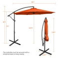 thumbnail image 2 of Spaco 10 Feet Offset Umbrella with 8 Ribs Cantilever and Cross Base-Orange, Patio Offset Umbrella with Easy Tilt Adjustment, Outdoor Cantilever Hanging Umbrella, Sunshade Umbrella Canopy, 2 of 9