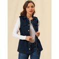 thumbnail image 3 of INSPIRE CHIC Women's Sleeveless Jacket Functional Pockets Drawstring Waist Cargo Vest, 3 of 6