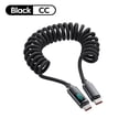 thumbnail image 1 of 120W Digital Display Car Spring PD Cable Retractable USB C to Type C Super Fast Charging Cable For iPhone Samsung Huawei Xiaomi, 1 of 6