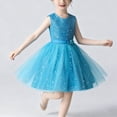 thumbnail image 7 of OGLCCG Girls Sequin Tulle Dress Sleeveless Crew Neck Sparkly Flower Dress with Belted Pageant Formal Fancy Birthday Party Dresses 4-15 Years, 7 of 7