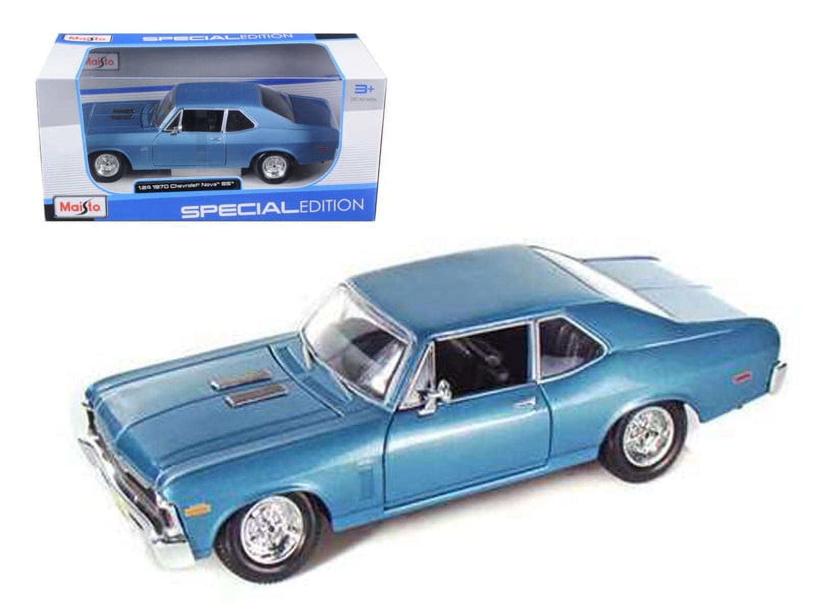 Maisto 31262bl 1970 Chevrolet Nova SS Coupe Blue 1/24 Diecast