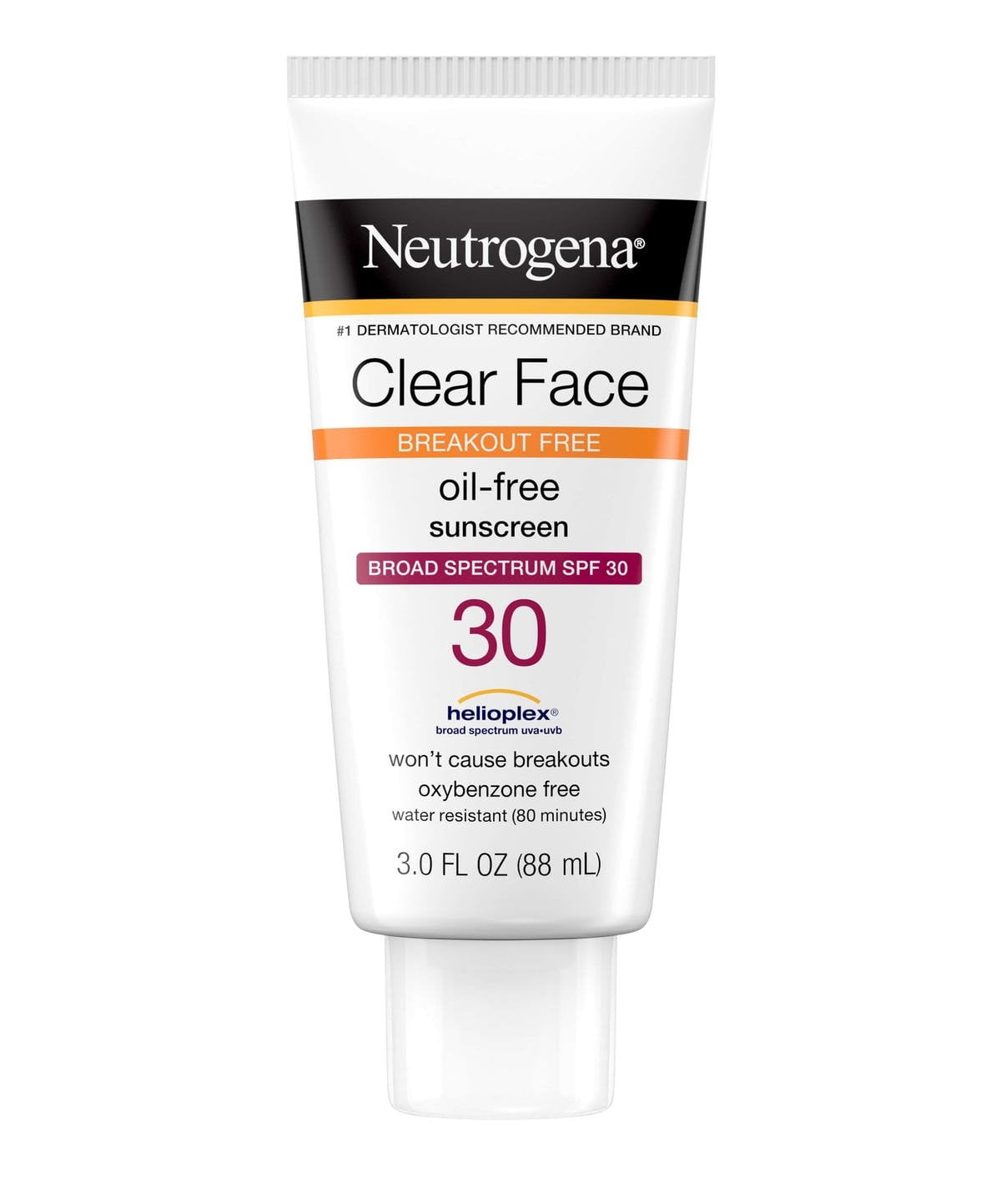 Neutrogena Clear Face Broad Spectrum SPF 30, Fragrance Free, 3.0oz, 2-Pack