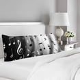 thumbnail image 2 of ABPHOTO Black and White Music Notes Body Pillow Covers Pillowcase 20x60 inch Musical Note Body Pillow Case Protector, 2 of 2