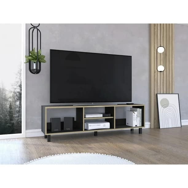 Mesa para TV hasta 70 Pulgadas con Repisas y Compartimentos para Consolas Color Wengue y Café | Excelsior Tunez