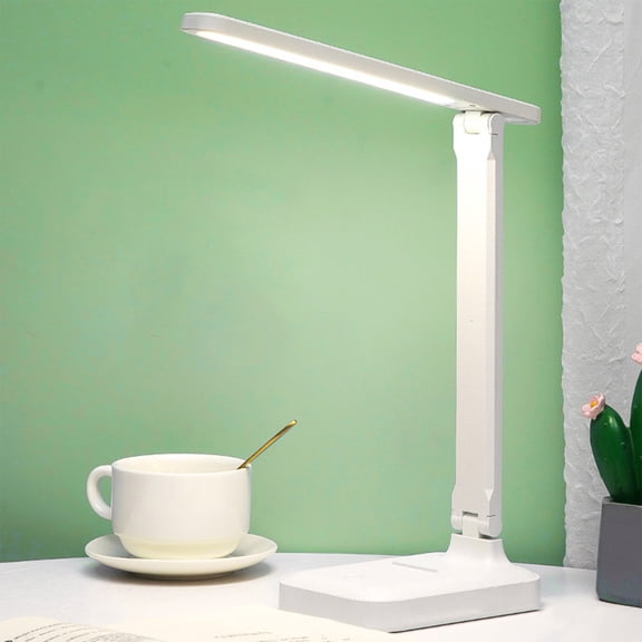 LED Desk Lamp for Students with Eye Protection, Adjustable Color Temperatures and Brightness, USB Charging Port, and Phone Holder for Reading and Homework