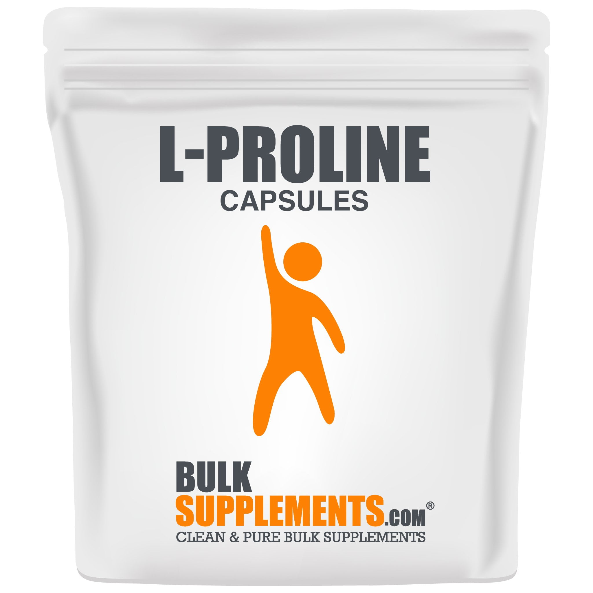 BulkSupplements.com L-Proline (100 Gelatin Capsules - 100 Servings)