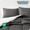thumbnail image 6 of Bare Home Down Alternative Comforter Set - 3-Pieces - All Seasons - King/Cal King, Grid - Gray/White, 6 of 6