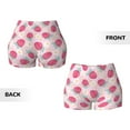 thumbnail image 5 of Fotbe Floral Strawberr Seamless Shorts, Womens Workout Shorts High Waist Stretch Booty Short for Gym/Yoga/Running/Biking-, 5 of 9