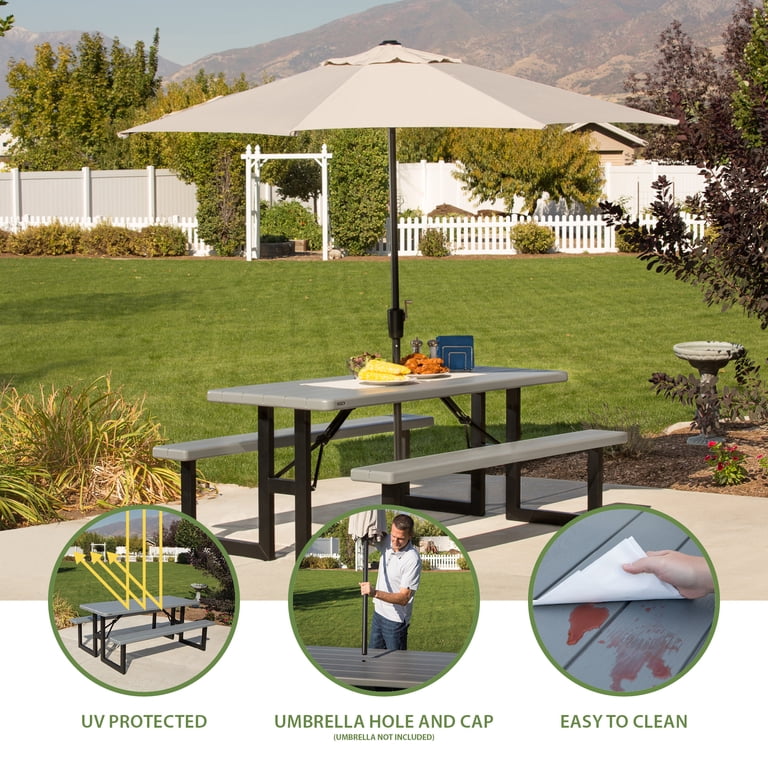 Lifetime Craftsman 6' Folding Rectangle Polyethylene Picnic Table