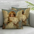 thumbnail image 3 of Nawypu Vintage Christmas Angel Throw Pillow Cover Old Fashioned Christmas Antique Victorian Christmas Pillowcase Decorative Cushion Case for Farmhouse Living Room Sofa Gift Ideas, 3 of 5