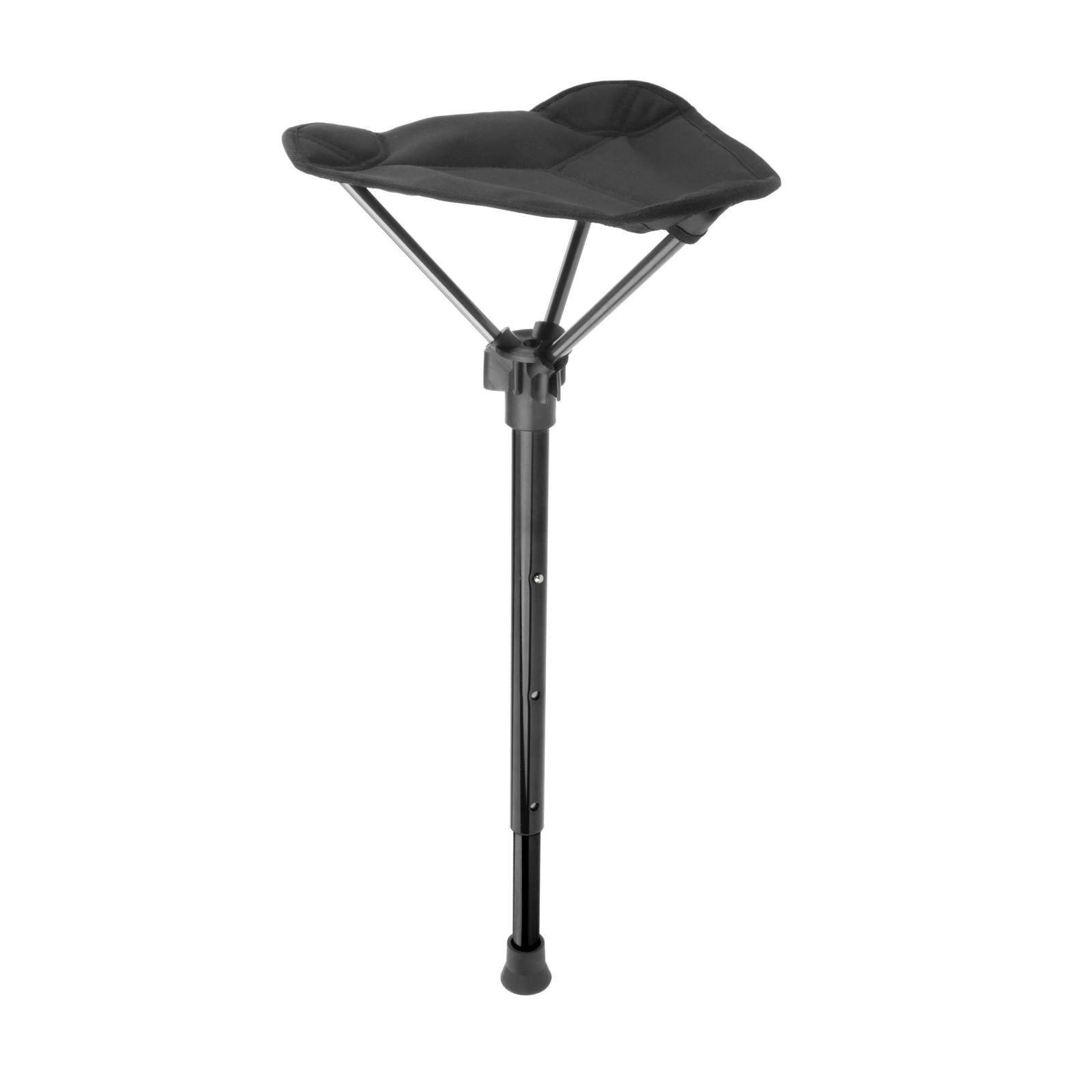 Foldable Camping Stool Retractable Hiking Single Leg Adjustable Seat for Mountaineering Camping Outdoor Barbecue Fishing and Concert Black