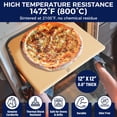 thumbnail image 3 of (2 pack) CHEFSPOT 12" Square Cordierite Pizza Stone for Grill and Oven, 3 of 8