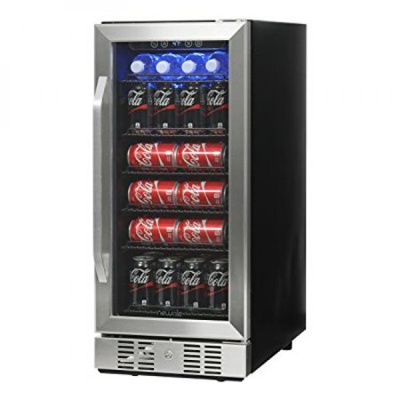NewAir Compact 96 Can Built-In Beverage Refrigerator, Stainless Steel