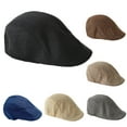 thumbnail image 1 of Women Men Linen Flat Cabbie Newsboy Ivy Hat Sun Beret Cap Driving Hat, 1 of 7