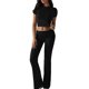 thumbnail image 2 of Pantalón de Traje de Corta Ajustado de Color Liso Negro M, 2 of 9