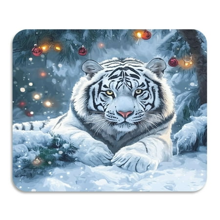 

ALAZA Dish Drying Mat for Kitchen Tiger on Winter Counter Absorbent Draining Pad 19.7 x15.7