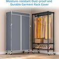 R1C Rolling with Cover Portable Closet for Hanging Clothes Heavy Duty