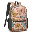 thumbnail image 2 of Butterfly and Monarch Orange Pattern 17" Waterproof Oxford School Backpacks for Teens, S-Shape Padded Straps, for School, Travel, Hiking, Camping, 2 of 5