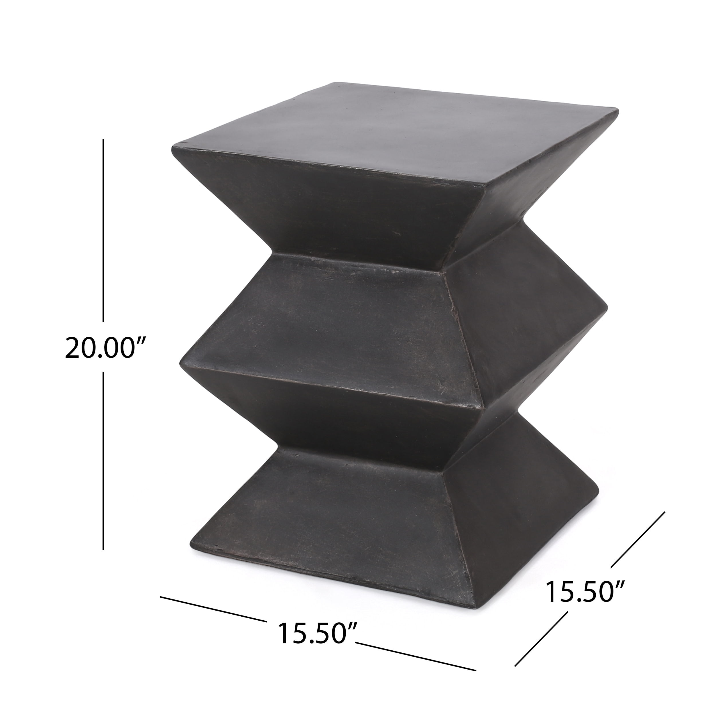 Cleary Lightweight Concrete Outdoor Side Table, Antique Copper