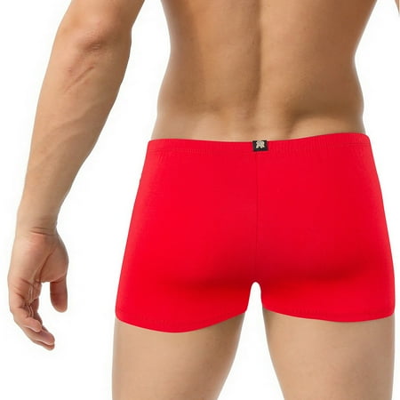 

Qcmgmg Mens Moisture-Wicking Boxer Briefs Button Solid Color Stretch Underwear M