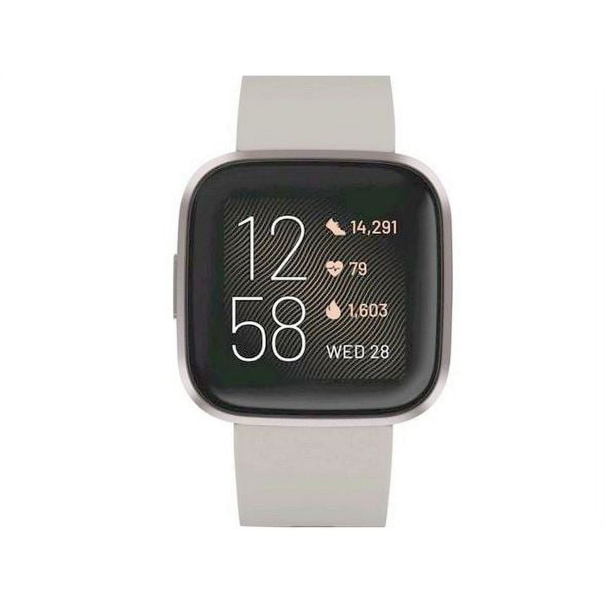 Fitbit Versa 2 Health and Fitness Smartwatch with Heart Rate Music Alexa Built In Sleep and Swim Tracking Stone Mist Grey One Size S and L Bands Included Walmart