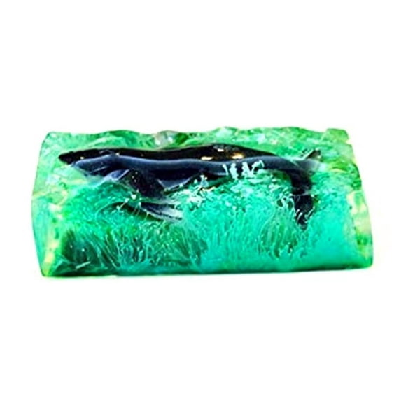 Handmade Whale 2.25x Enter Shift Backlit Resin keycap SA Profile for Cherry MX Mechanical Keyboard Switch DIY Replace (Surface Wave 2.25x,Green)