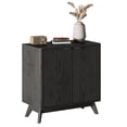 thumbnail image 7 of 29" Modern Sideboard Buffet Cabinet with Storage, Fluted 2-Door Accent Cabinet with Rounded Corners, Walnut Wood Grain Console Table for Coffee Bar, Entryway & Dining Room, Adjustable Shelves, 7 of 7