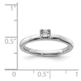 thumbnail image 4 of White Sterling Silver Ring Band Diamond Diamond-cut Round Clear, 4 of 4