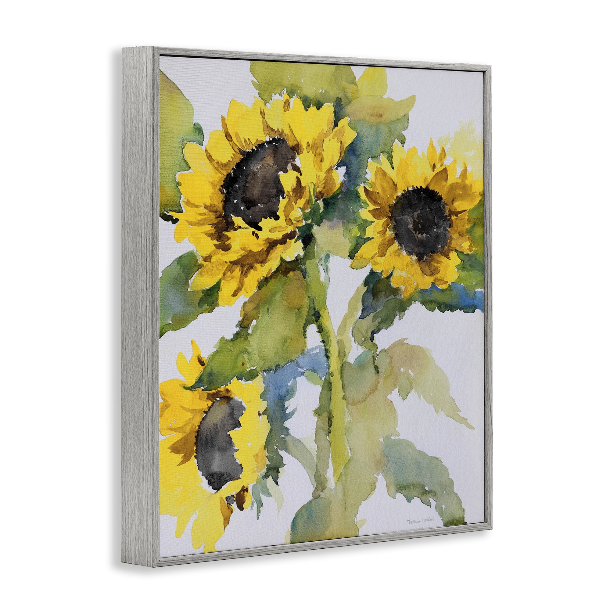 Stupell Industries Bright Blooming Bouquet Botanical & Floral Painting Gray Framed Art Print Wall Art, 11 x 14