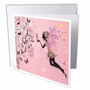 3dRose Fairy with Flowers, Greeting Cards, 6 x 6 inches, set of 12