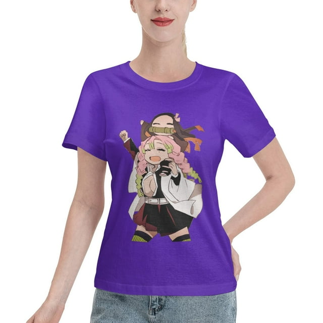 T-Shirt Basique à Manches Courtes pour Femmes Demon Slayer : Koiju et Nidouzi