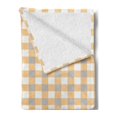 thumbnail image 2 of Vintage Soft Flannel Fleece Blanket, Old Fashioned Checkered Pattern in Shabby Colors Geometric Classical, Cozy Plush for Indoor and Outdoor Use, 50" x 60", Orange White Cadet Blue, by Ambesonne, 2 of 5