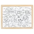 thumbnail image 3 of Hape: Space Friends Puzzle - 48pc, Double-Sided Coloring Puzzle, 1 Side Pre-Colored Picture - 1 Side Outline Scenic Image To Color In, Kids Ages 4+, 3 of 7