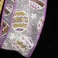 thumbnail image 2 of The Ribbon People Sheer Eggstravaganza Purple Easter Egg Wired Craft Ribbon 1.5" x 40 Yards, 2 of 2